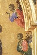Duccio, Detail of The Virgin Mary and angel predictor,Saint